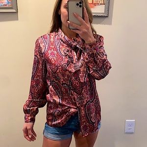 Vintage Haberdashery Paisley Tie Neck Blouse